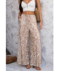 TRUEDAMES - Allover Print Drawstring Pockets Wide Leg Pants - Lyst