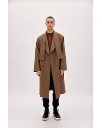 Pcfg - Wool & Cashmere Blend Houndstooth Long Coat - Lyst