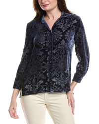 Johnny Was - Petite Misty Burnout Velvet Silk-Blend Shirt - Lyst