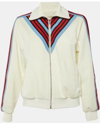 Maje - Jersey Striped Trim Manela Zip Up Jacket - Lyst
