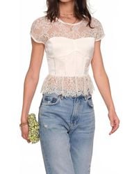 Heartloom - Lace Bustier Peplum Top - Lyst