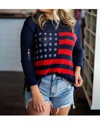 Wooden Ships - Flag Distressed Cotton Crew Neck Sweater - Lyst