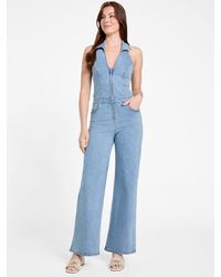 Guess - Eco Layna Wide-Leg Denim Jumpsuit - Lyst