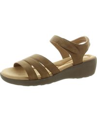 Easy Spirit - Kenton 3 Faux Leather Open Toe Wedge Sandals - Lyst