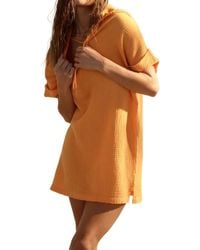 Monrow - Gauzed Hooded Coverup Dress - Lyst
