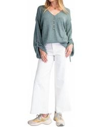 Easel - V-Neckline Knit Button Detail Sweater - Lyst