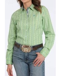 Cinch - Geometric Print Button-Down Western Shirt - Lyst