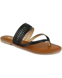 Xoxo - Robby Faux Leather Flat Thong Sandals - Lyst