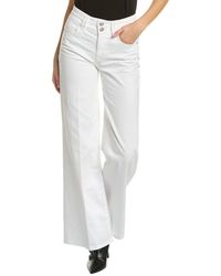 FRAME - Triple Binding Blanc Wide Leg Jean - Lyst