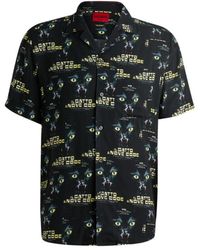 HUGO - Relaxed-Fit Shirt With 70S Film Graphics - Lyst