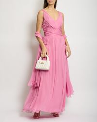 Dior - Silk Maxi Dress With Scarf - Lyst