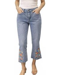 Ethyl - Embroidered Crop Jean - Lyst