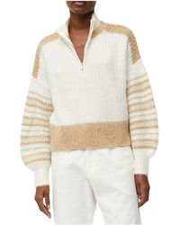 French Connection - Nika Wool Blend Zip Neck Pullover Sweater - Lyst