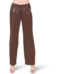 Dex - Pull On Faux Leather Wide Leg Pants - Lyst