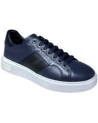 Bally - Myko 6300459 Midnight/ Calf Plain Leather Sneakers - Lyst