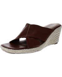 Softwalk - Hastings Leather Slip On Wedge Sandals - Lyst