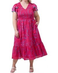 Sugarlips - Floral Patte Tiered Midi Dress - Lyst
