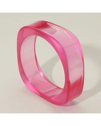 Fashnzfab - Chunky Transparent Resin Square Bangle Bracelet - Lyst