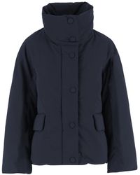 Aspesi - Cotton Blend Jacket With High Collar And Flap Pockets - Lyst
