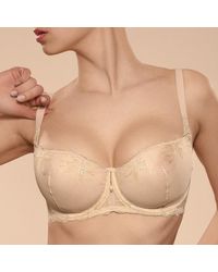 TRUEDAMES - Sheer Lace Demi Cup Bra With Soft Structure And Feminine Design - Lyst