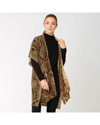 TRUEDAMES - Snake Pattern Print Ruana Poncho - Lyst