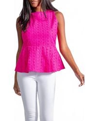 Sail To Sable - Sleeveless Zip Back Peplum Top - Lyst