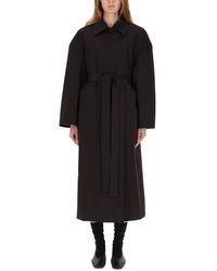 Our Legacy - Long Oversized Coat With Wide Collar And Matching Belt - Lyst
