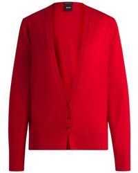BOSS - V-Neck Knitted Cardigan - Lyst