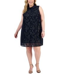 Connected Apparel - Plus Floral Knee Length Shift Dress - Lyst