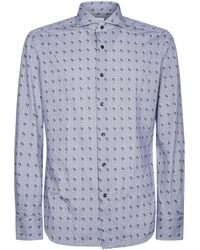 Xacus - Geometric Pattern Long-Sleeve Button-Up Shirt - Lyst