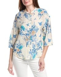 Renuar - Woven Button Front Blouse - Lyst