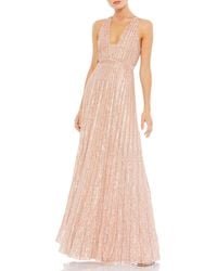 Mac Duggal - Mesh Inset Sequined Evening Dress - Lyst