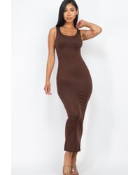 TRUEDAMES - Solid Basic Maxi Dress - Lyst