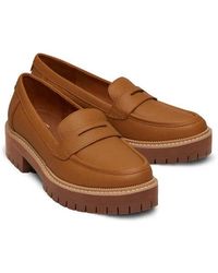 TOMS - Cara 10020214 Loafer 7.5 Tan Leather Slip-On Platform Shoes Khd2014 - Lyst