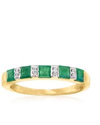 Ross-Simons - Emerald Ring With Diamond Accents - Lyst