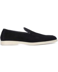Doucal's - Minimalist Rubber Sole Calf Leather Loafers - Lyst
