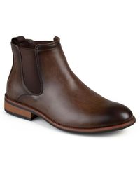 Vance Co. - Landon Faux Leather Stretch Chelsea Boots - Lyst