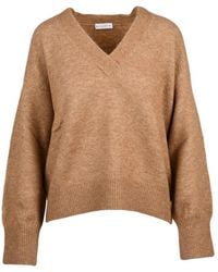Ballantyne - Alpaca-Wool Blend V-Neck Sweater With Relaxed Fit - Lyst
