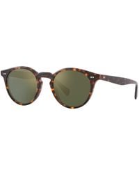Oliver Peoples - 50mm Semi Matte Sable Tortoise Sunglasses - Lyst
