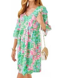 Lilly Pulitzer - Jannie V-Neck Three Quarter Sleeve Mini Dress - Lyst