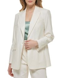 Calvin Klein - Linen Blend Long Sleeves One-button Blazer - Lyst