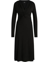 BOSS - Twist-Front Dress - Lyst
