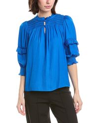 Tahari - 3/4-Sleeve Crewneck Blouse - Lyst