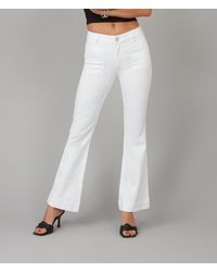 Lola Jeans - Alice-wht High Rise Flare Jeans - Lyst