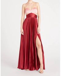 AMUR - Elodie Pleated Cutout Gown - Lyst