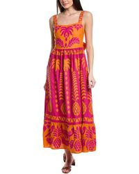 FARM Rio - Pineapple Love Cutwork Linen-blend Maxi Dress - Lyst