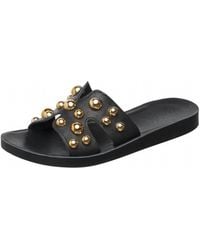 Antelope - Leather H-Strap Slide Sandals With Studs - Lyst