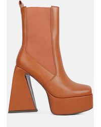 LONDON RAG - Frosty High Platform Block Heel Chelsea Boot - Lyst