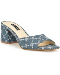 Nine West - Gagen Denim Slip-On Mule Sandals - Lyst