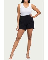 Blue Leopard - Seamed Scuba Stretch-Crepe Shorts - Lyst